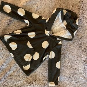 Carter’s Black and White Fleece Hoodie 18 Months